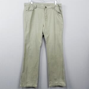 Multiples Khaki Tan Stretch Denim Pants Womens Size 16 Straight Leg‎ Studded